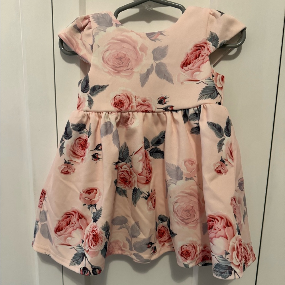 Charming Floral Pink Kids Dress Size: 12 Months